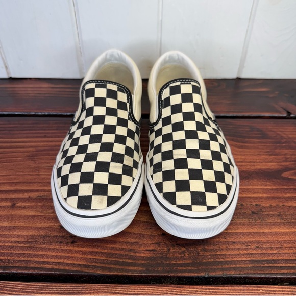 Vans Shoes - Vans Classic Slip-On Checkerboard Black White Women’s 8.5 / Men’s 7